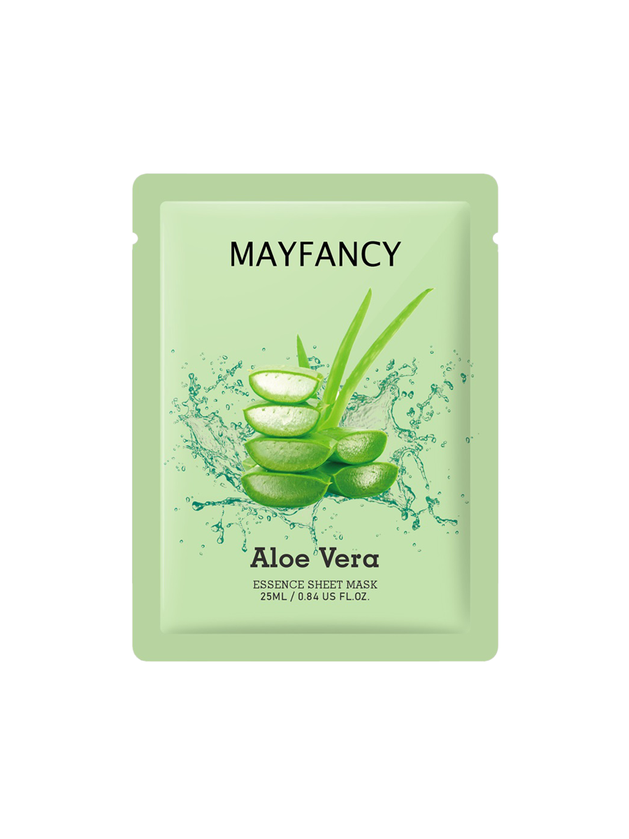 MAYFANCY Natural Beauty Flavors Fuktgivande Aloe Vera Sheet Ansiktsmask